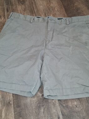 Fish Hippie Drift Men's Gray Cotton Chino Shorts Flat Front Pockets Zip